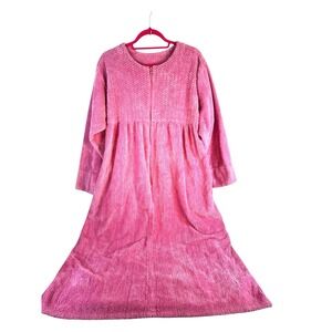 vtg MCM STAN HERMAN Bubblegum Pink Chenille Terry Bath Robe Housecoat Sz PXL